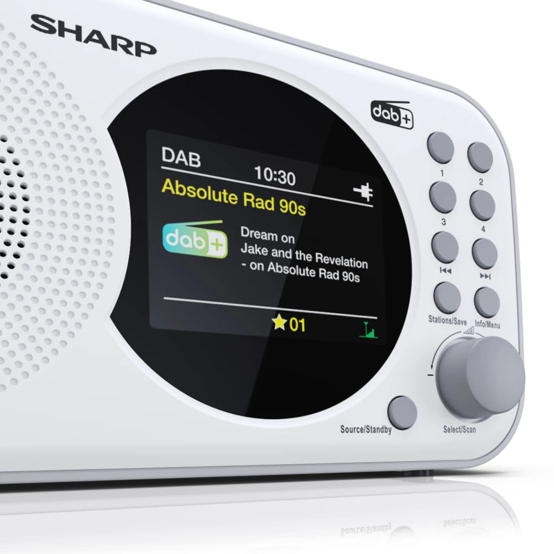 Sharp DR-P320(WH) Portable Digital Radio with DAB/DAB+/FM