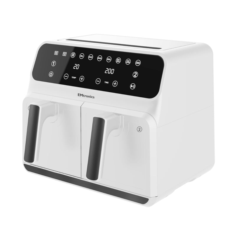 EMtronics 8 Litre Dual Air Fryer - White