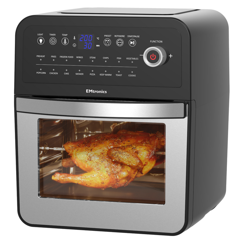 EMtronics 12L Digital Air Fryer Oven - Silver