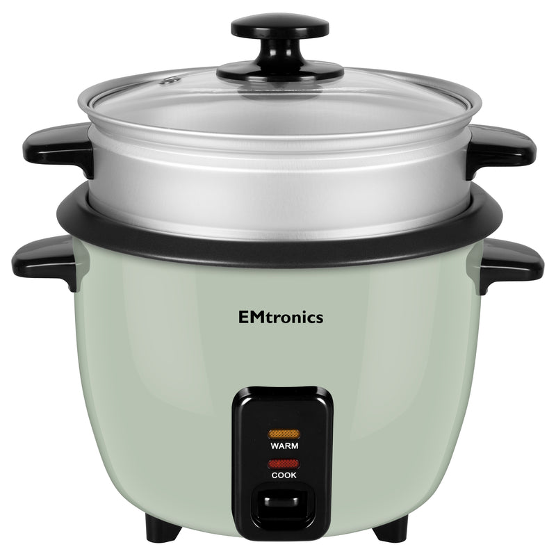 EMtronics Rice Cooker / Veg Steamer 0.6 to 1.8 Litre - Sage Green