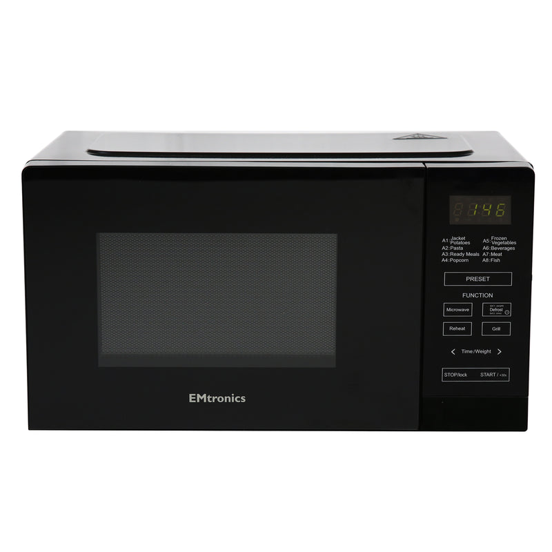 EMtronics 20 Litre Microwave 700W with Grill - Black