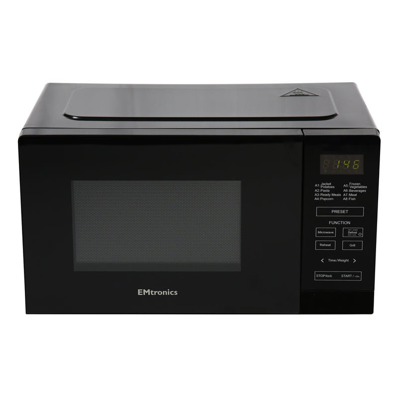 EMtronics 20 Litre Microwave 700W with Grill - Black