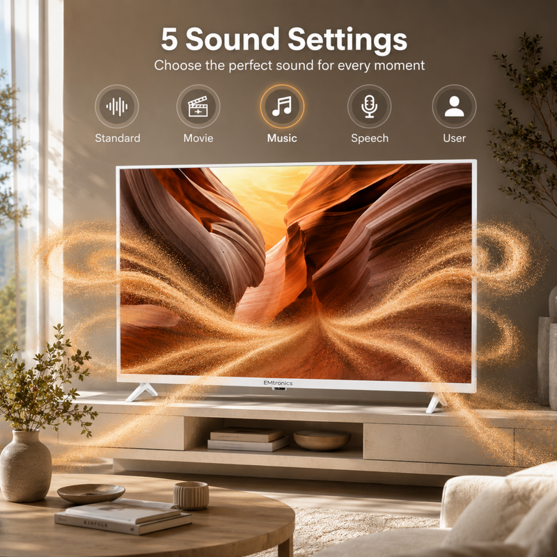 EMtronics EM32W2 32" Inch HD Ready 720p LED TV - White