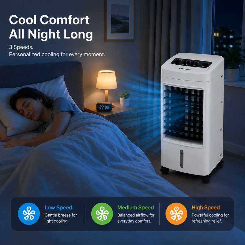 EMtronics Portable Fan Air Cooler, Humidifier with Ice Blocks