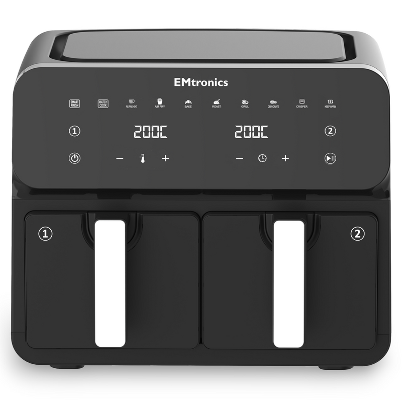 EMtronics Dual Air Fryer 8 Litre - Various Colours