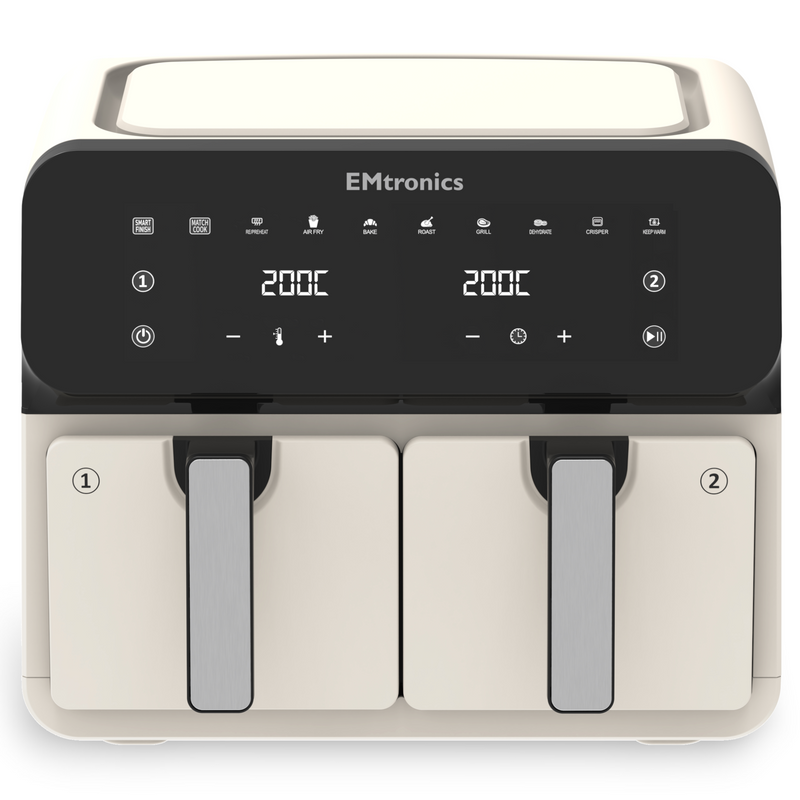 EMtronics Dual Air Fryer 8 Litre - Various Colours