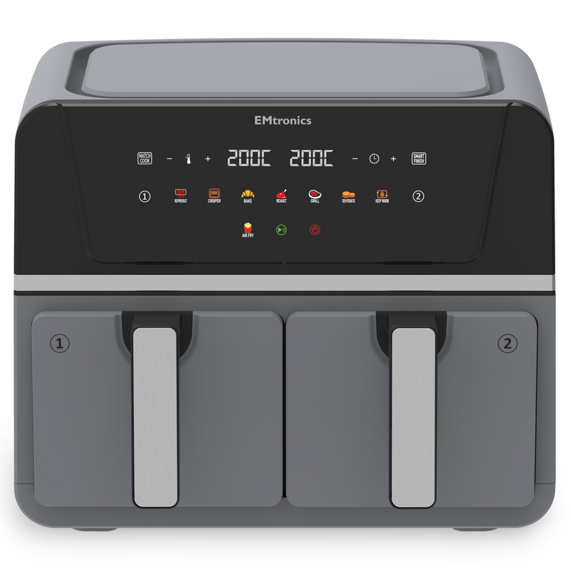EMtronics Dual Air Fryer 8 Litre - Various Colours