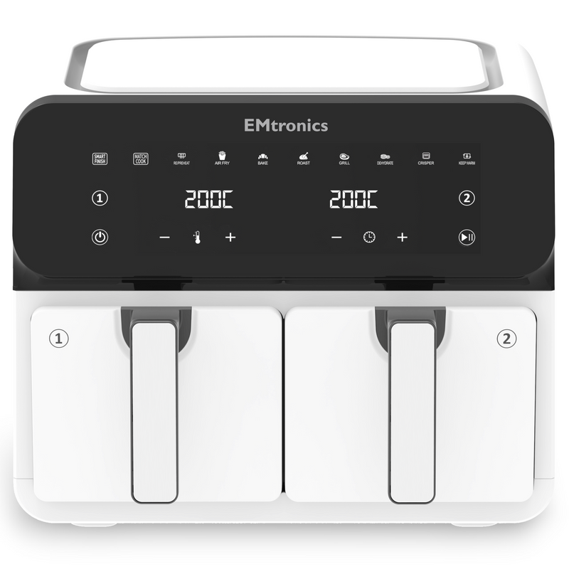 EMtronics Dual Air Fryer 8 Litre - Various Colours