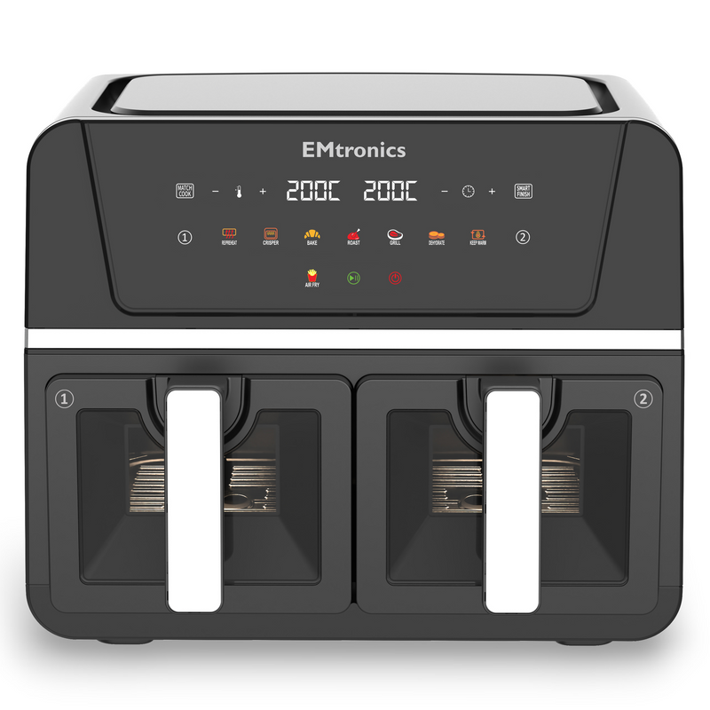 EMtronics Dual Air Fryer 9 Litre - Various Colours