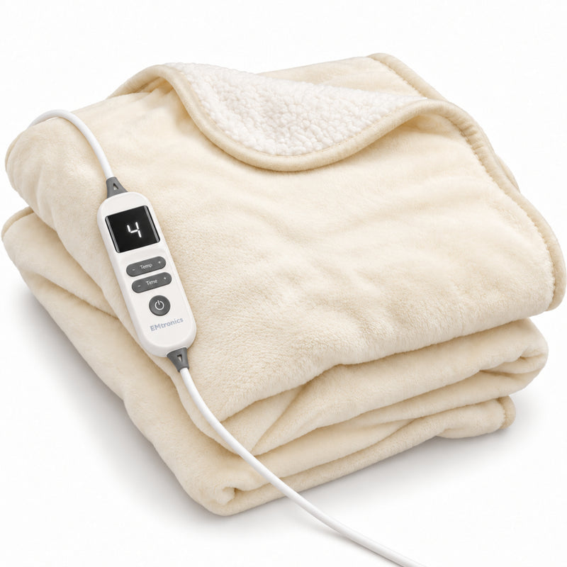 EMtronics Cream Heated Throw Electric Blanket - King Size 200cm x 150cm