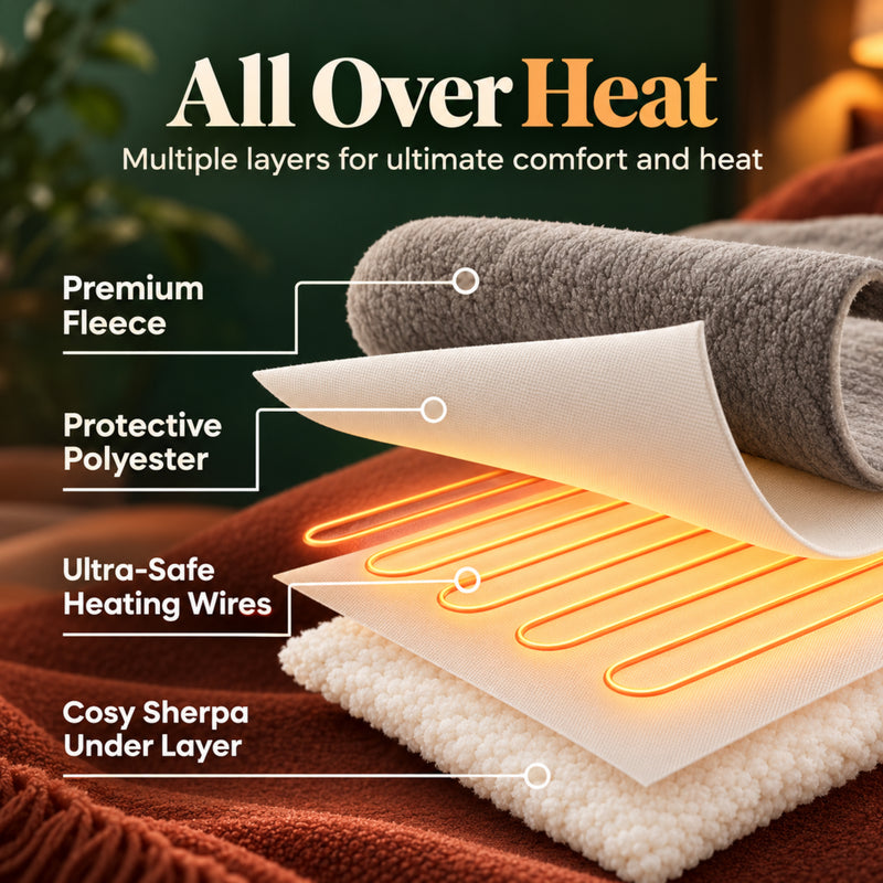 EMtronics Grey Heated Throw Electric Blanket - Single Size 160cm x 130cm