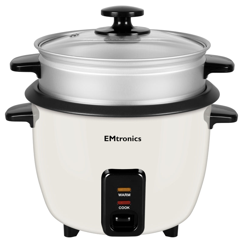 EMtronics Rice Cooker / Veg Steamer 0.6 to 1.8 Litre - Cream