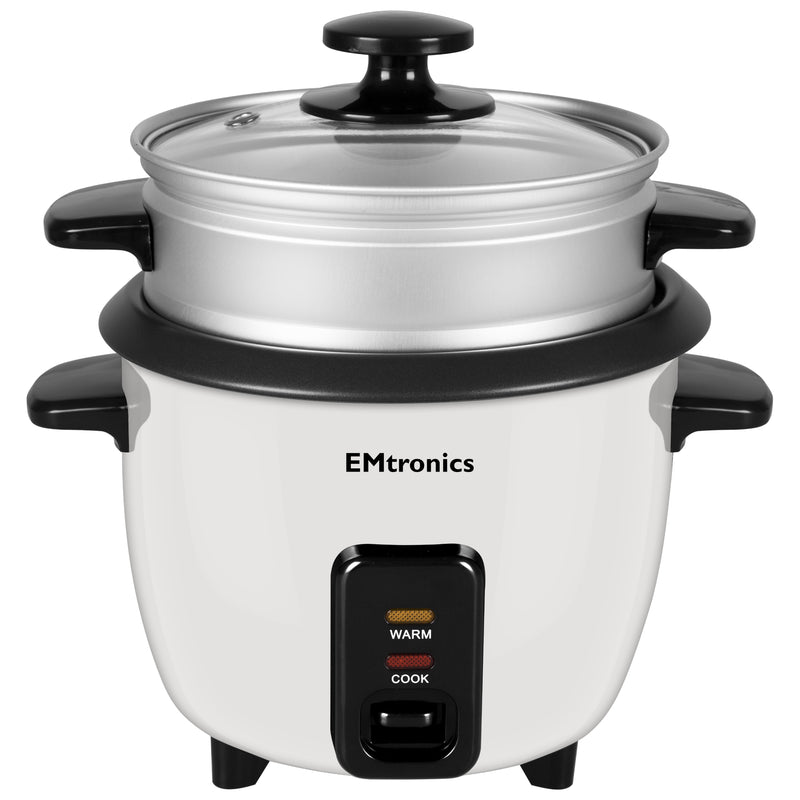 EMtronics Rice Cooker / Veg Steamer 0.6 to 1.8 Litre - White