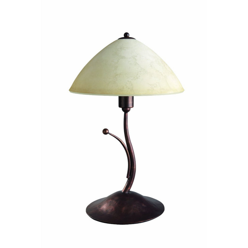 Eseo Philips Rameau Brown Brushed Metal Desk Lamp with Glass Shade