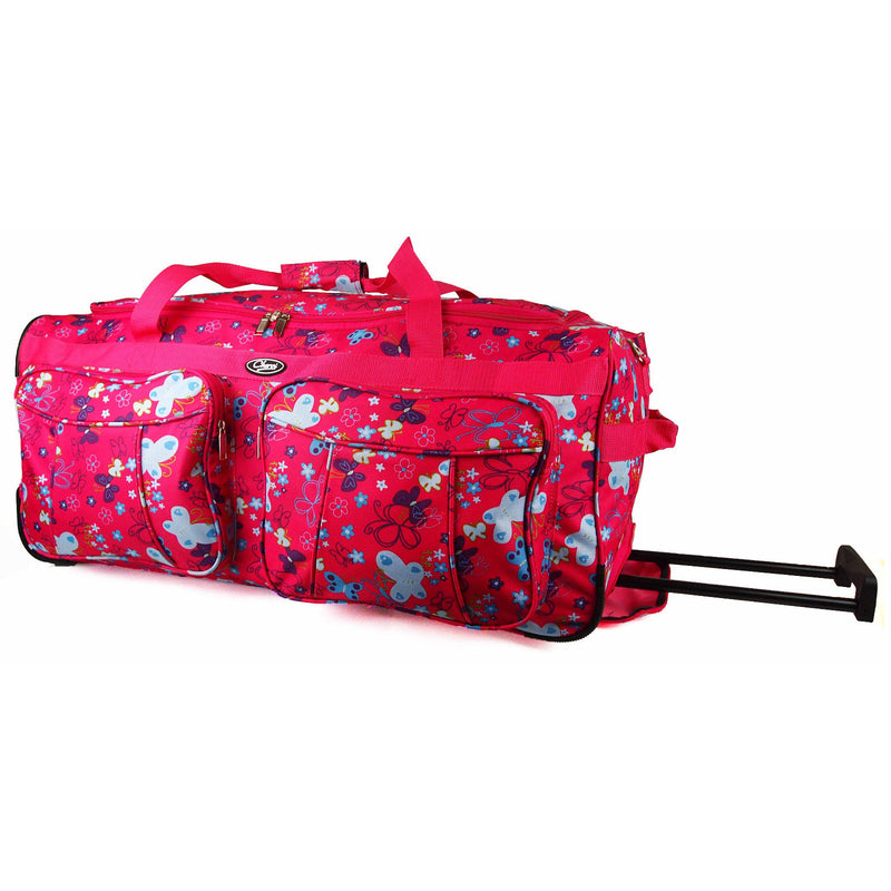 Chervi Girls Butterfly Hearts Travel Bag with Handle and Wheels