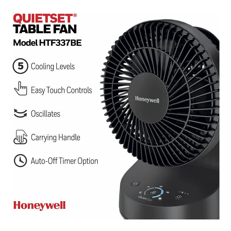 Honeywell HTF337BE1 Quietset 7" Inch Oscillating Table Fan
