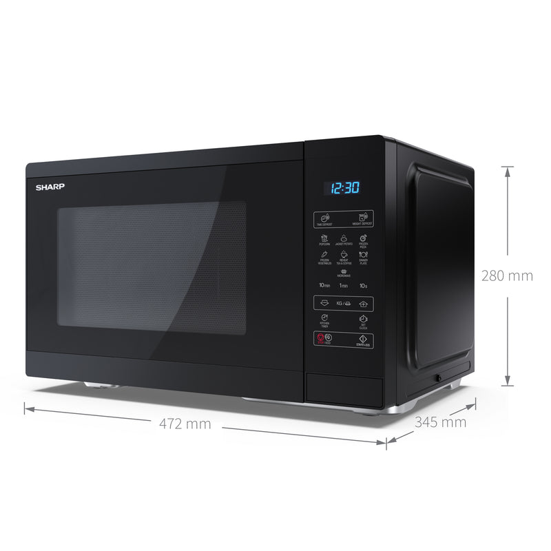 Sharp YC-MS252AU-B 25L 900W Digital Microwave - Black
