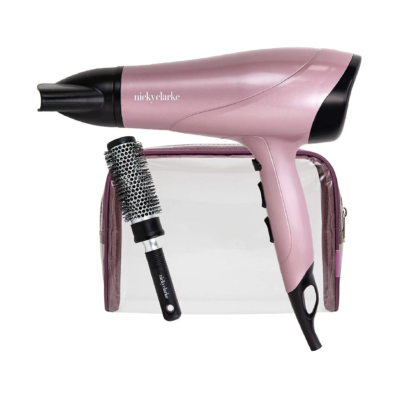 Nicky Clarke 2000W Dry Styler Hair Dryer, Styling Gift Set with Cosmetic Bag