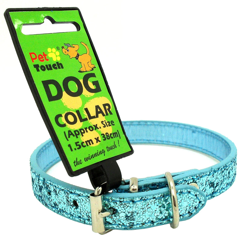 Adjustable PU Leather Glitter Collar for Small to Medium Dogs Or Cats
