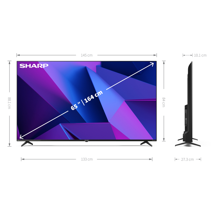 Sharp 65" 4K UHD Android Smart Frameless TV with Dolby HDR and Google Assistant