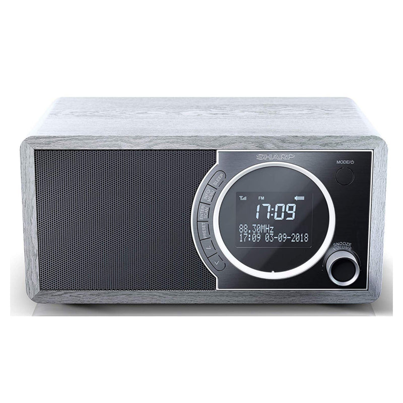 Sharp DR-450(GR) 6W DAB+ FM Bed Side Radio with Bluetooth & LED Display - Grey