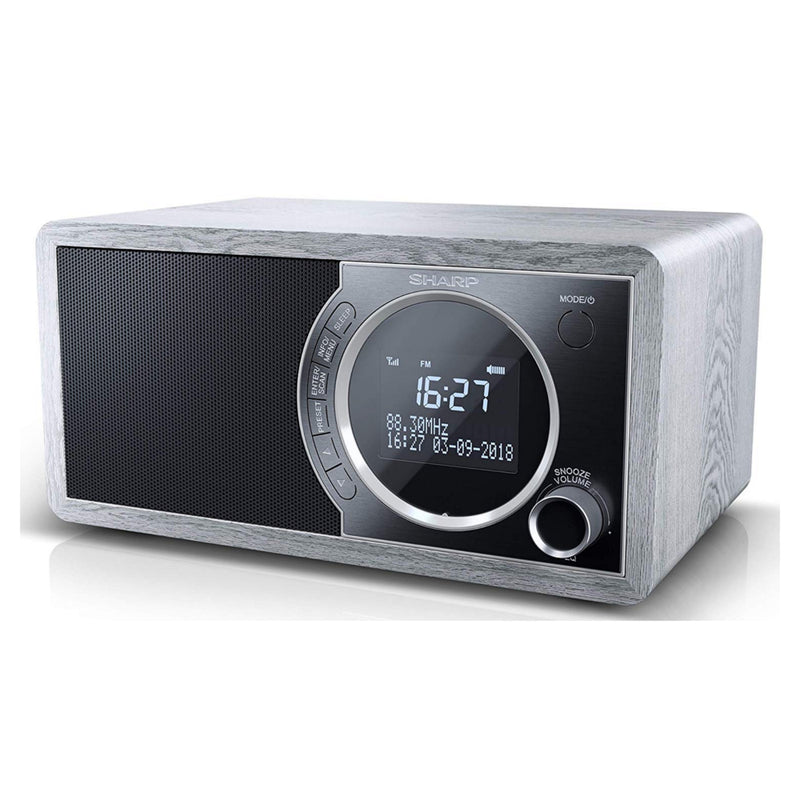 Sharp DR-450(GR) 6W DAB+ FM Bed Side Radio with Bluetooth & LED Display - Grey
