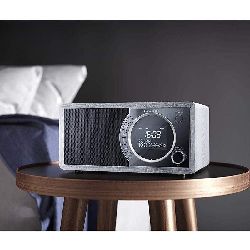 Sharp DR-450(GR) 6W DAB+ FM Bed Side Radio with Bluetooth & LED Display - Grey