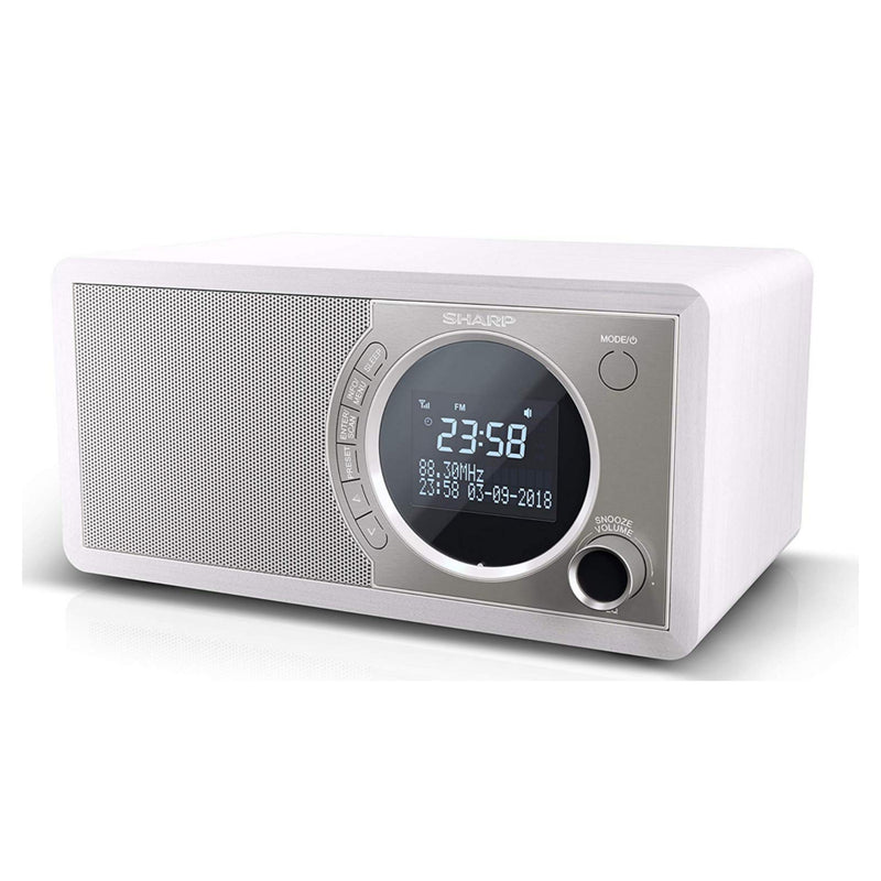 Sharp DR-450(WH) 6W DAB+ FM Bed Side Radio with Bluetooth & LED Display - White