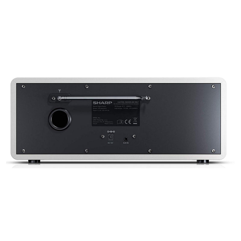 Sharp DR-S460(WH) 30W DAB+ FM Stereo Radio with Bluetooth & LED Display - White