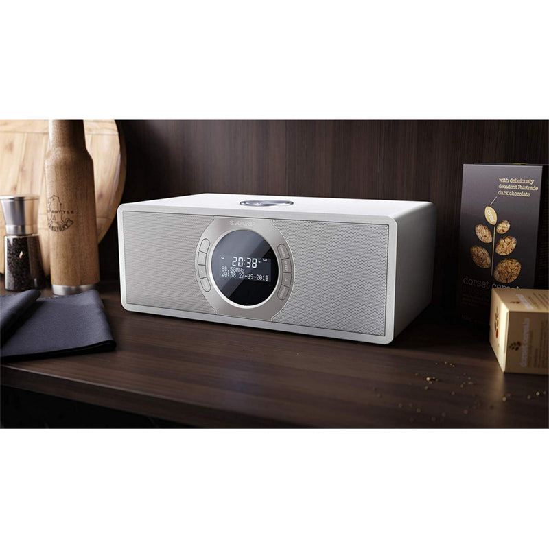 Sharp DR-S460(WH) 30W DAB+ FM Stereo Radio with Bluetooth & LED Display - White