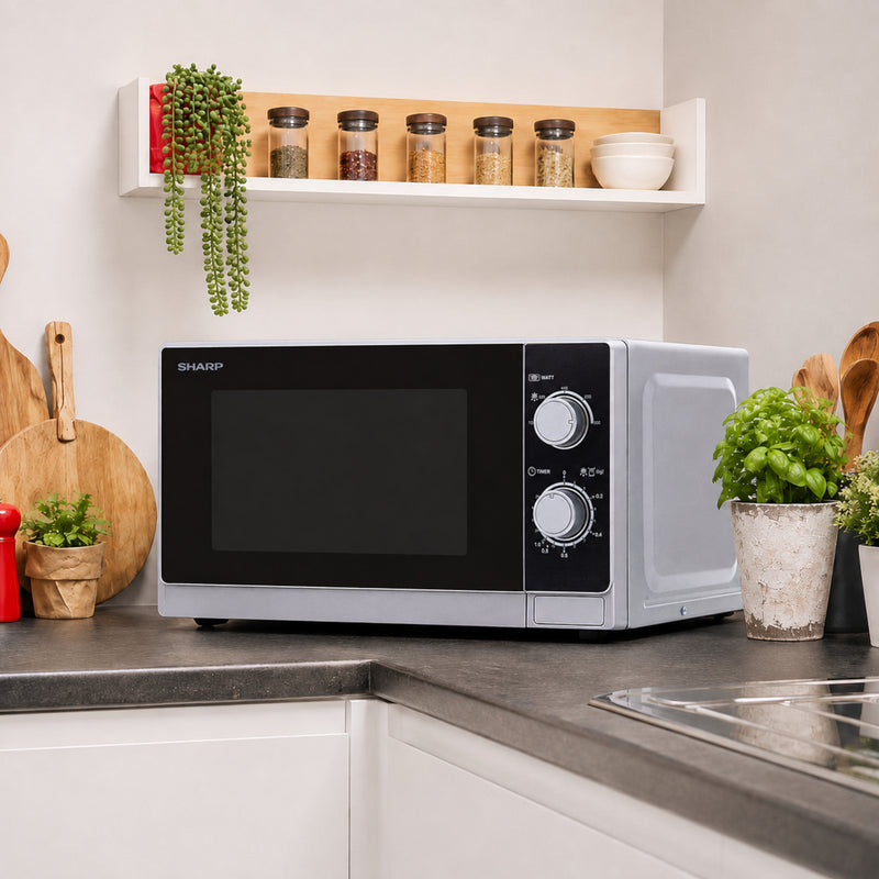 Sharp R200INW-UK 20 Litre 800W Manual Microwave - Silver