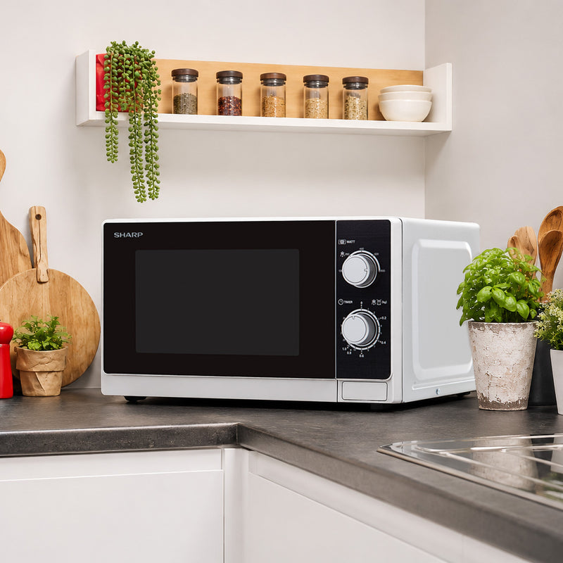 Sharp R200INW-UK 20 Litre 800W Manual Microwave - Silver