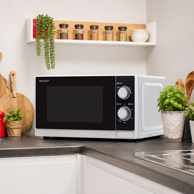 Sharp R200WW-UK 20 Litre 800W Manual Microwave - White