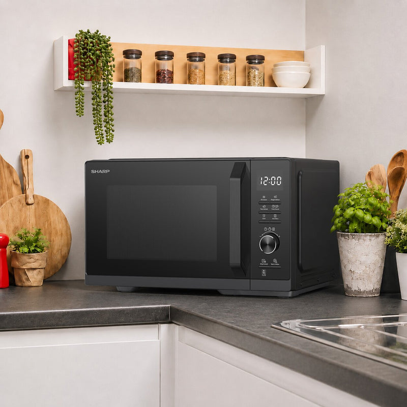 Sharp 28L 900W Black Digital Microwave with 7 Programmes, ECO & 6 Power Levels