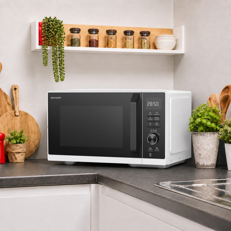 Sharp 28L 900W White Digital Microwave with 7 Programmes, ECO & 6 Power Levels