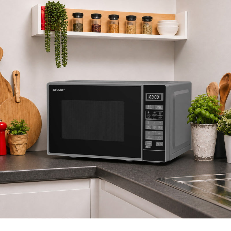 Sharp RDG202TS-UK 20 Litre 800W Microwave with Grill - Silver