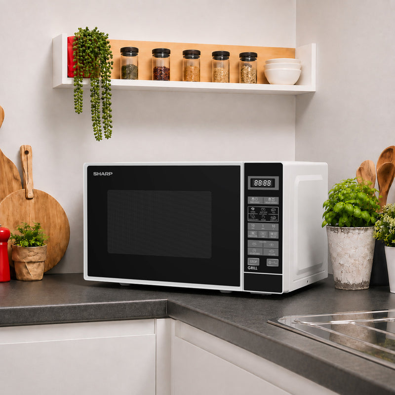 Sharp RDS202TW-UK 20 Litre 800W Microwave - White