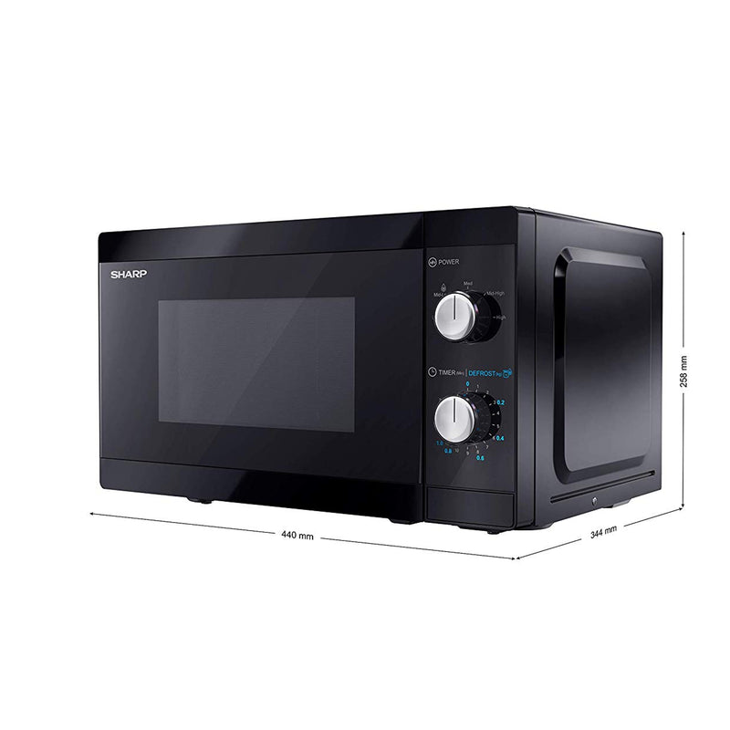 Sharp YC-MS01U-B Black 20 Litre 800W Microwave With Defrost Settings