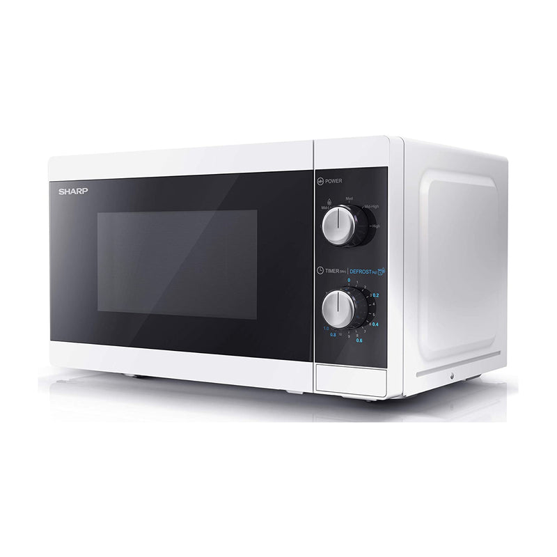 Sharp YC-MS01U-W White 20 Litre 800W Microwave With Defrost Settings