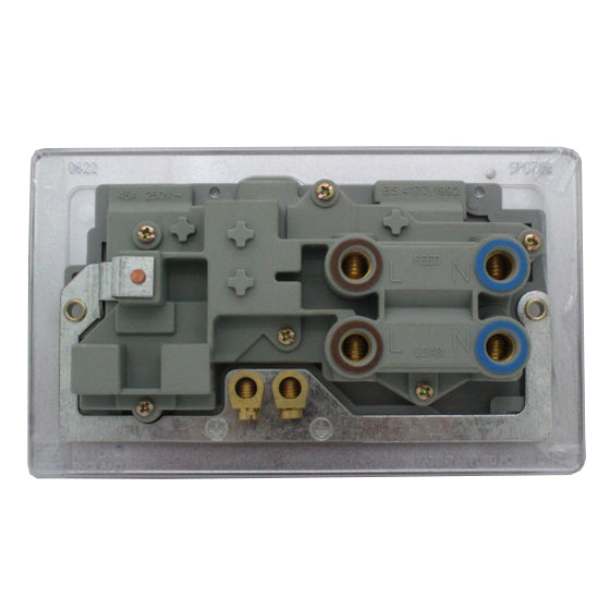 Polished Chrome 45A Kitchen Cooker Control Unit 13A Amp UK 3 Pin House Socket
