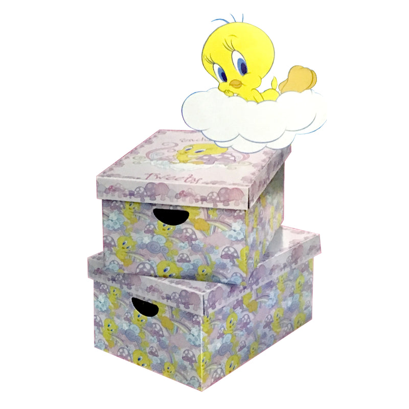 2 x Tweety Looney Tunes Carboard Storage Box