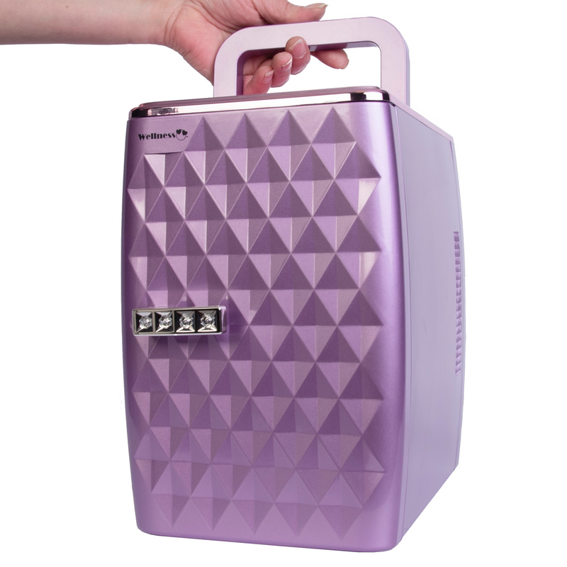Wellness 4L Portable Mini Cosmetics, Beauty, Makeup and Skincare Cooler - Purple