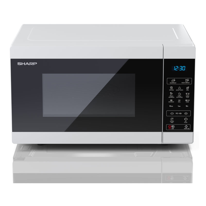 Sharp YC-MG252AU-W White 25L 900W Microwave with 1000W Grill and Touch Control