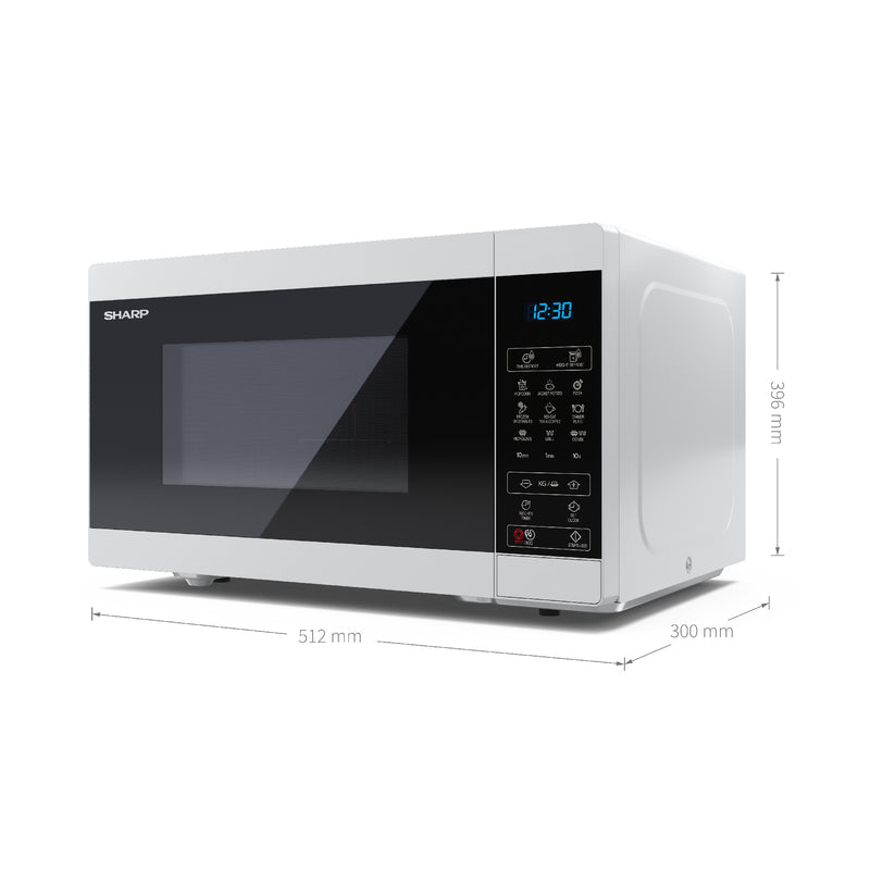 Sharp YC-MG81U-W White 28L 900W Microwave with 1100W Grill and Touch Control