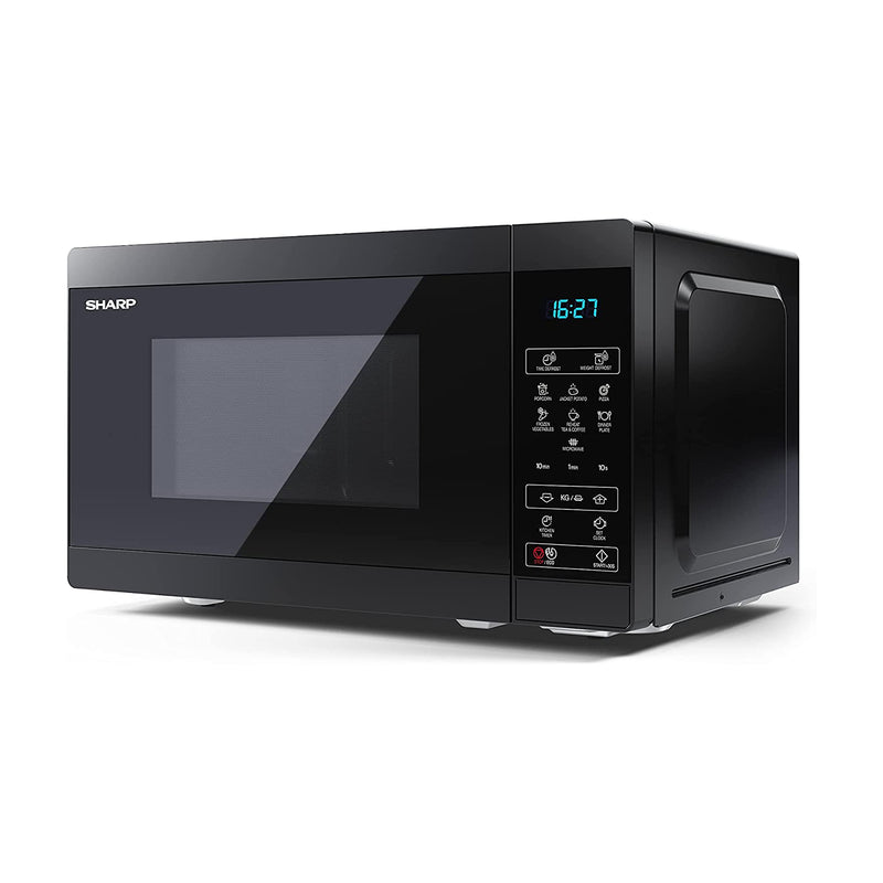 Sharp YC-MS02U-B Black 800W with 11 Power Levels & 8 Preset Cooking Options