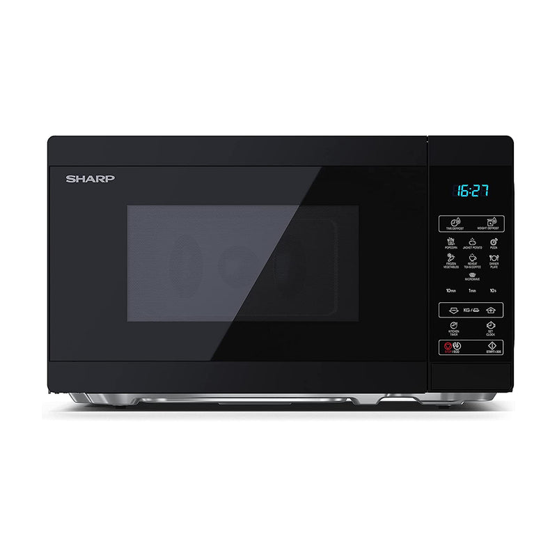 Sharp YC-MS02U-B Black 800W Microwave with 11 Power Levels & 8 Preset Cooking Options