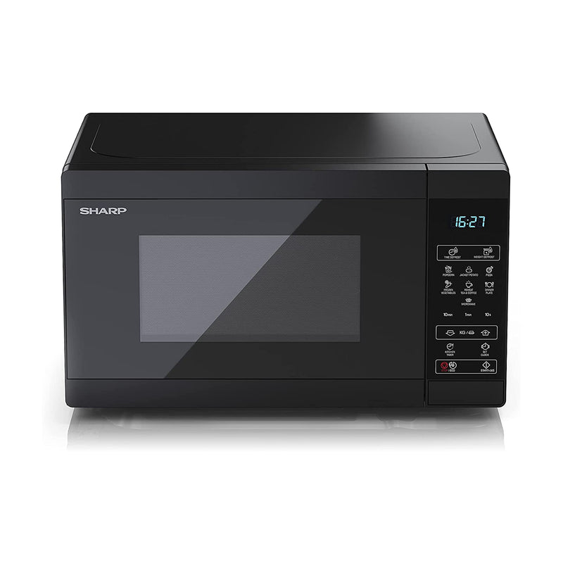 Sharp YC-MS02U-B Black 800W Microwave with 11 Power Levels & 8 Preset Cooking Options