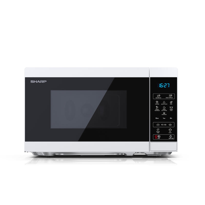 Sharp YC-MS02U-W White 800W Microwave with 11 Power Levels & 8 Preset Cooking Options