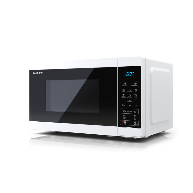Sharp YC-MS02U-W White 800W Microwave with 11 Power Levels & 8 Preset Cooking Options