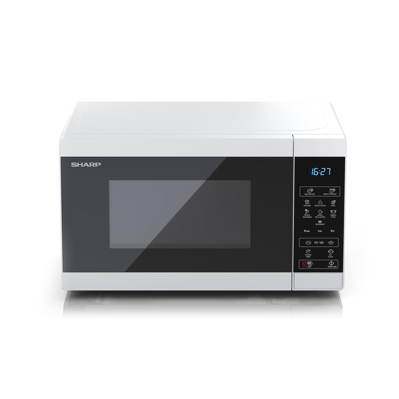 Sharp YC-MS02U-W White 800W Microwave with 11 Power Levels & 8 Preset Cooking Options